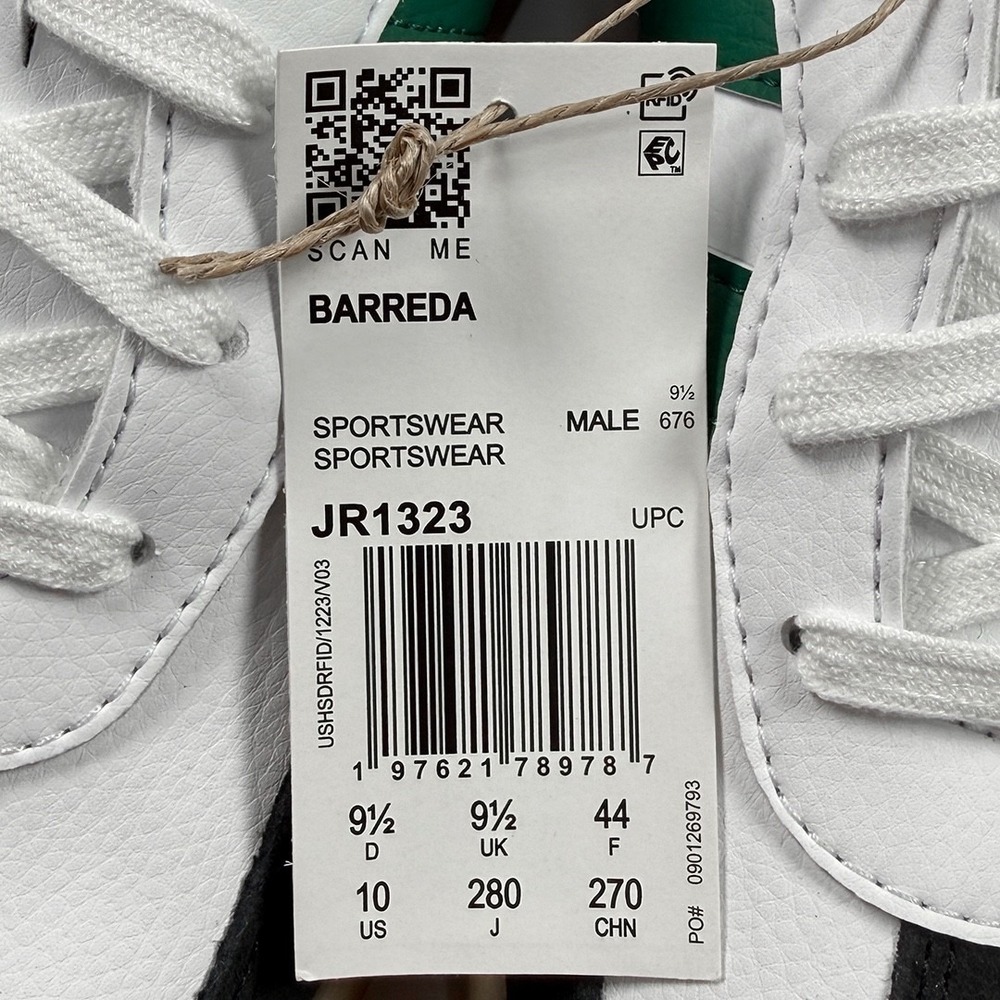 Adidas Barreda Shoes / Sneakers - NEW Mens 10 White / Green / Black - #49120-CL2 - Picture 4 of 5